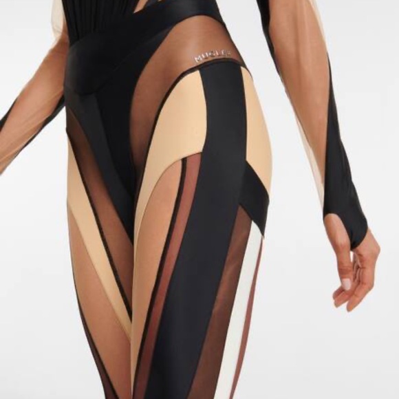 NEW Mugler Sheer Swirl Leggings - Picture 4 of 11
